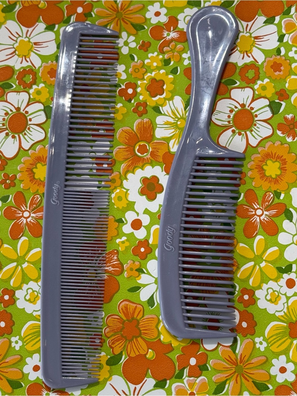 2 - Vintage Goody Combs Pocket Comb Wide Tooth & Unbreakable Fine Tooth Purple